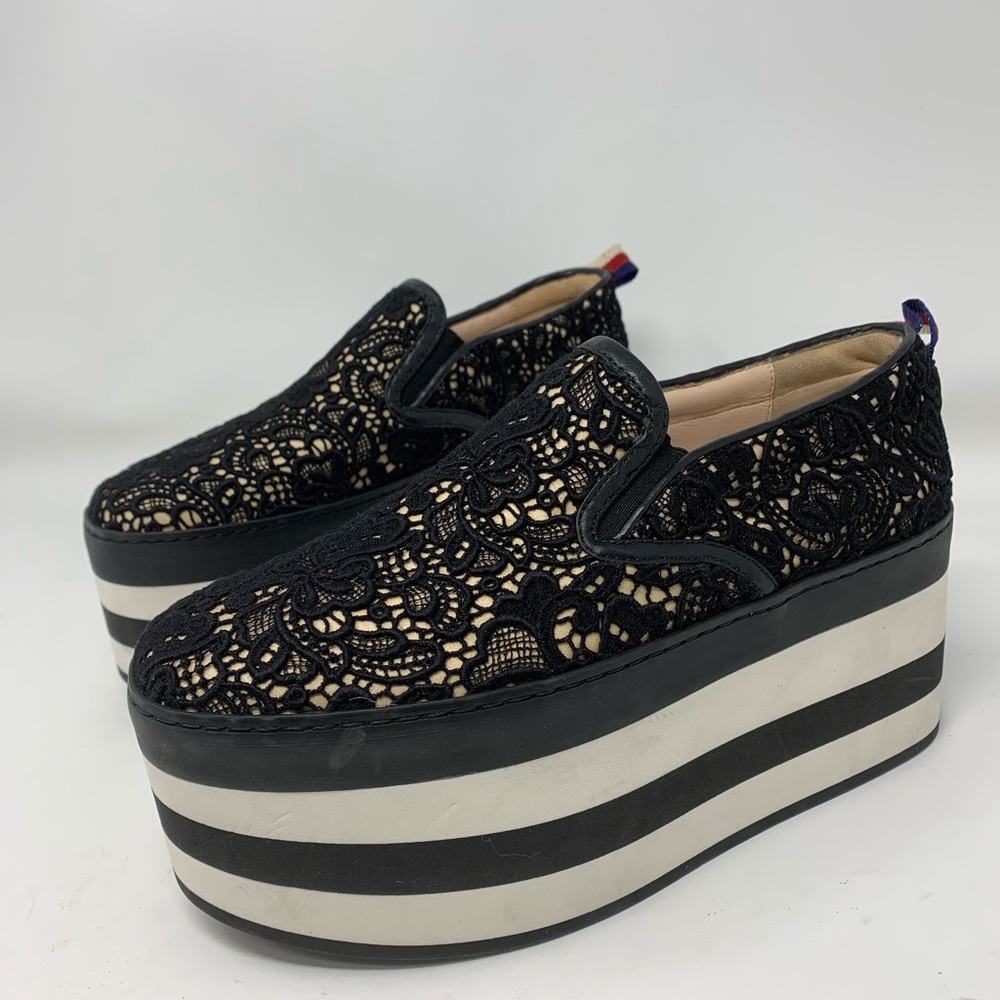 Gucci Black Sylvie Peggy Platform  Sneakers Size 36 - Picture 3 of 13